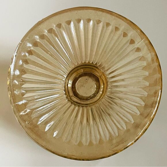 Vintage Jeanette Glass Iris Iridescence Herringbone Carnival Flower 9” Vase - Picture 15 of 16